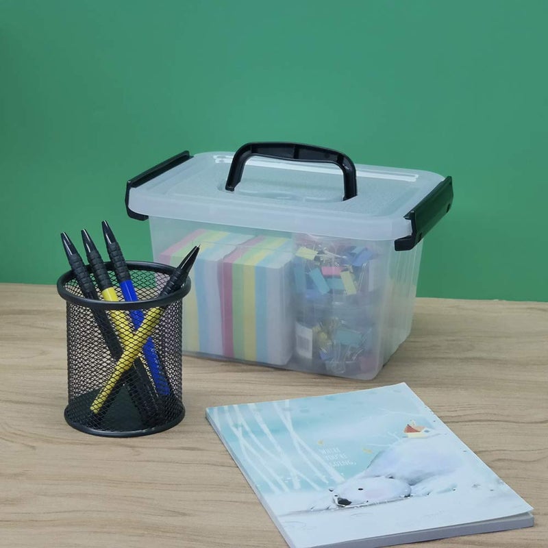 Ramddy 3.5 Quart Small Plastic Storage Box with Handles, 6 Packs Clear Latching Bin with Lid - Image 3
